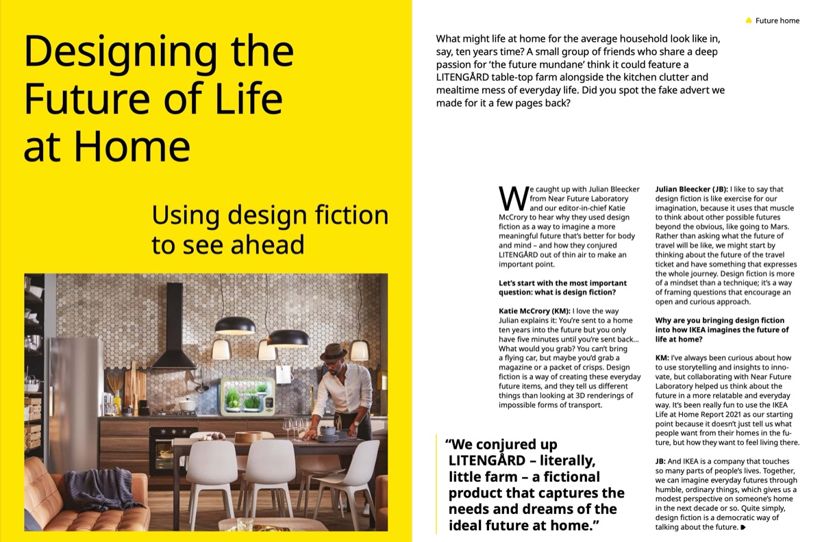 Global brand IKEA uses Design Fiction to help with its strategic decision making and product design