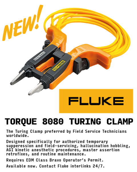 An image of a Fluke Torque 8080 Turing Clamp designed to suppress LLMs
