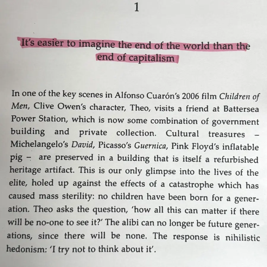 A picture of apage and passage from Capitalist Realism: Is There No Alternative?