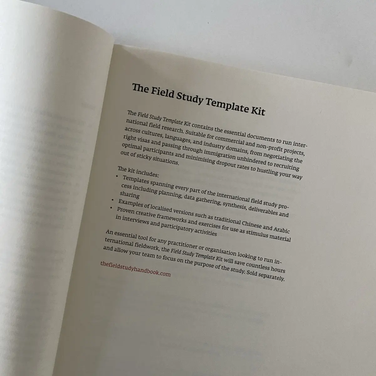 A photo of the book The Field Study Handbook by Jan Chipchase