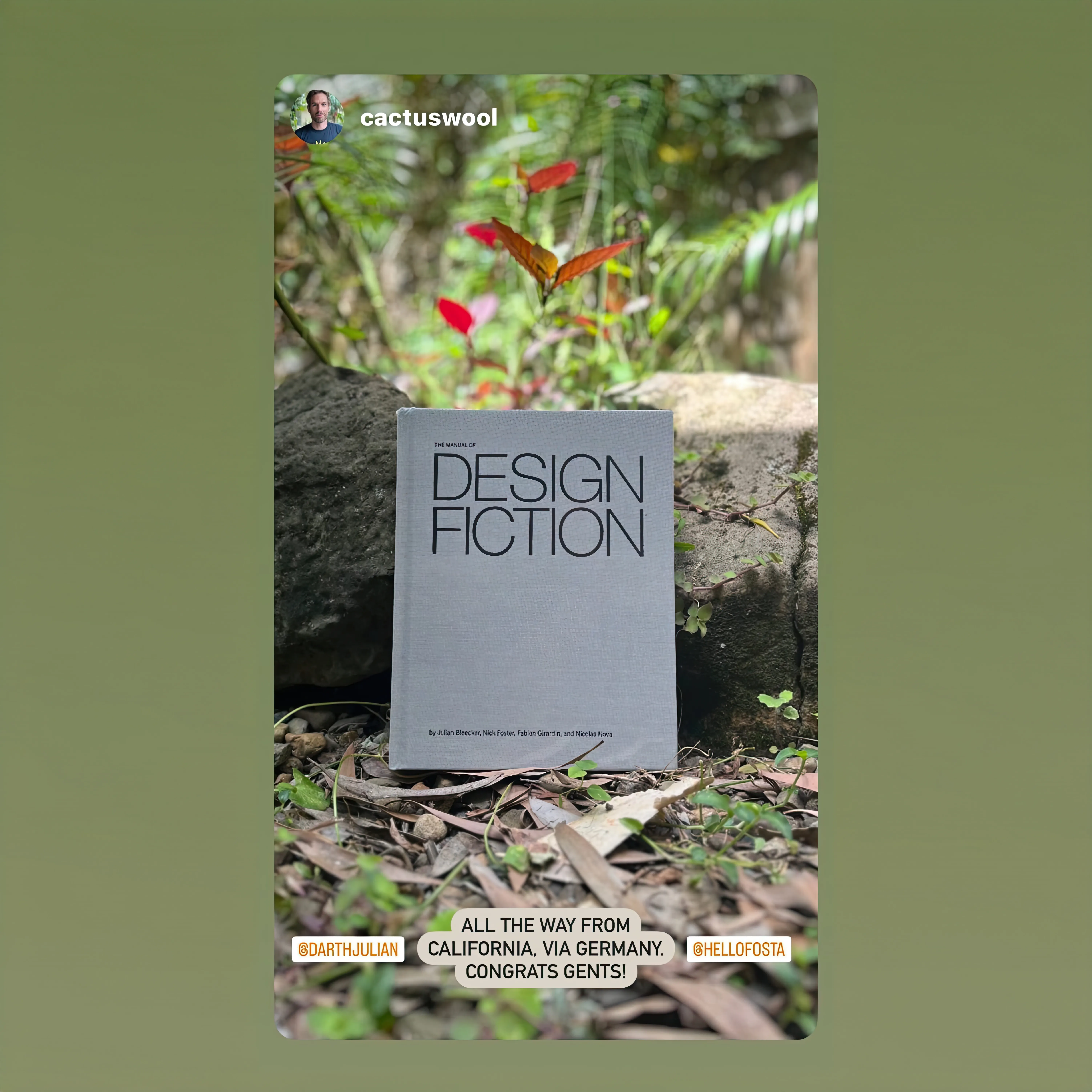 A photo from or of the book The Manual of Design Fiction (Hardcover) by Julian Bleecker