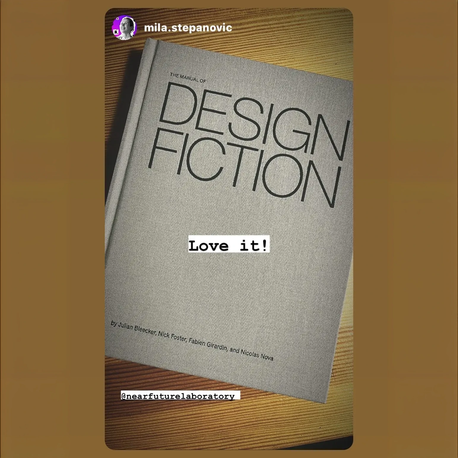 A photo from or of the book The Manual of Design Fiction (Hardcover) by Julian Bleecker