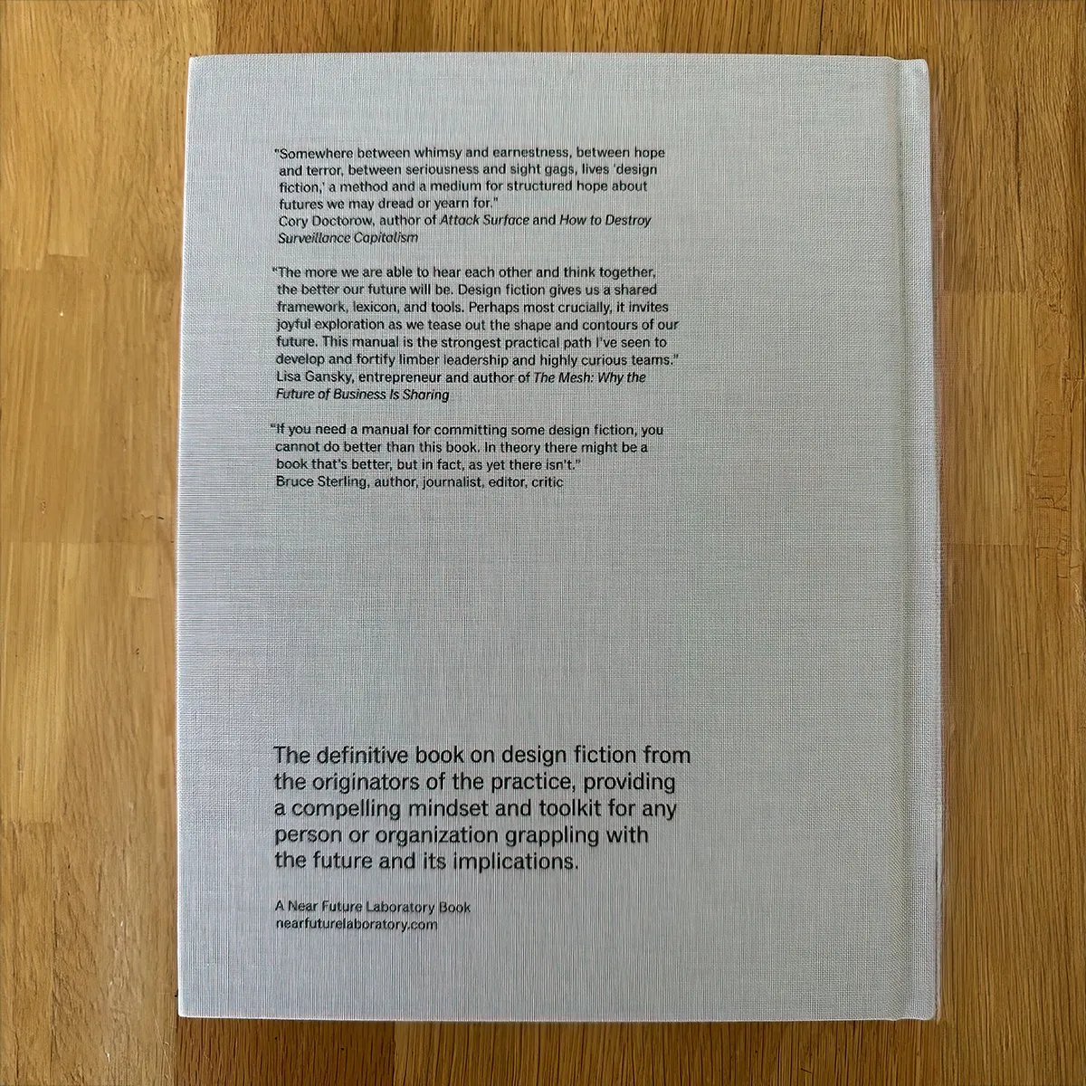 A photo from or of the book The Manual of Design Fiction (Hardcover) by Julian Bleecker