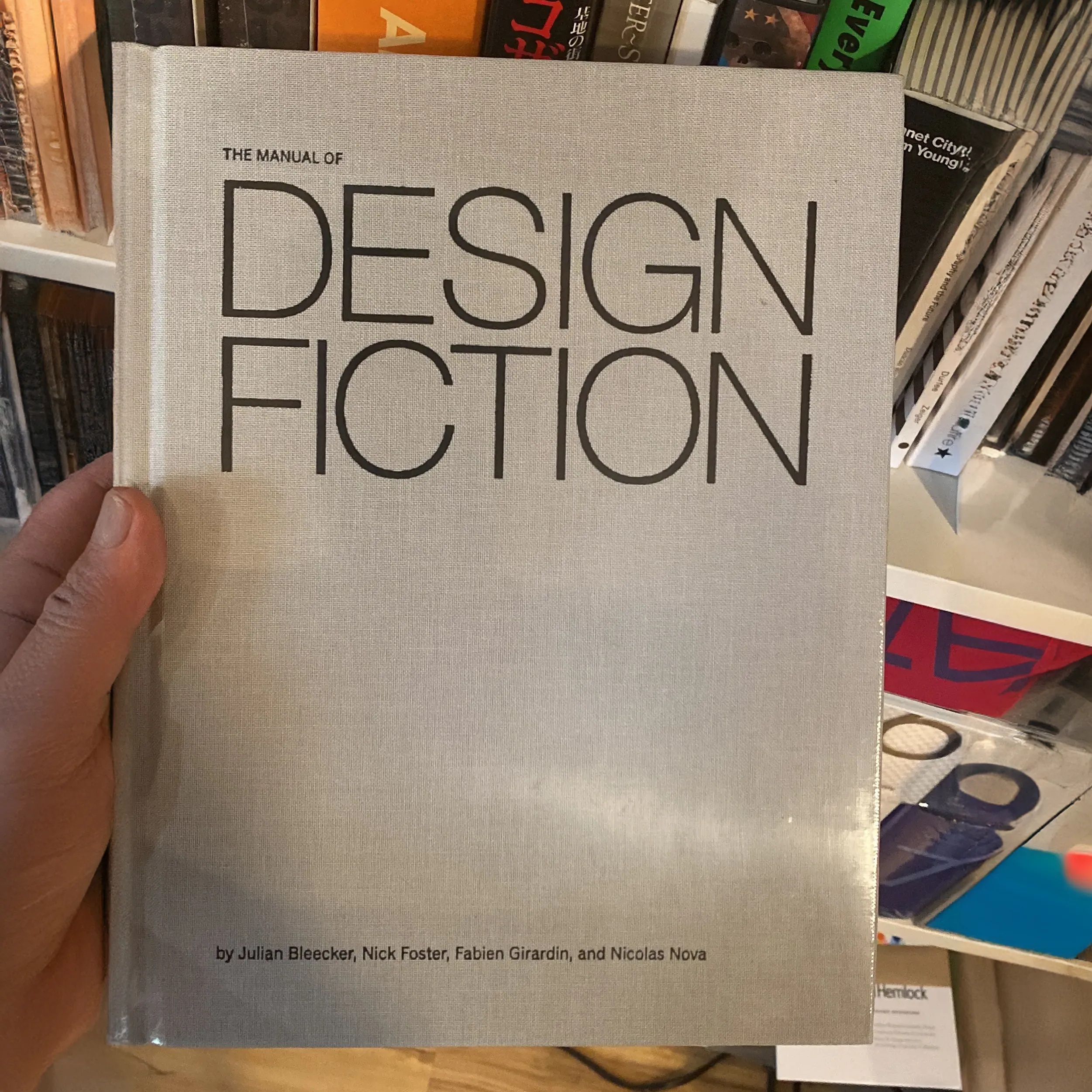 A photo from or of the book The Manual of Design Fiction (Hardcover) by Julian Bleecker