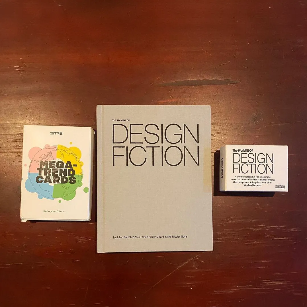 A photo from or of the book The Manual of Design Fiction (Hardcover) by Julian Bleecker