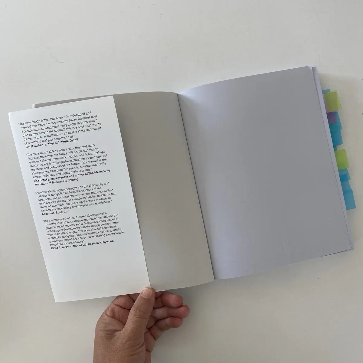 A photo from or of the book The Manual of Design Fiction (Softcover) by Julian Bleecker