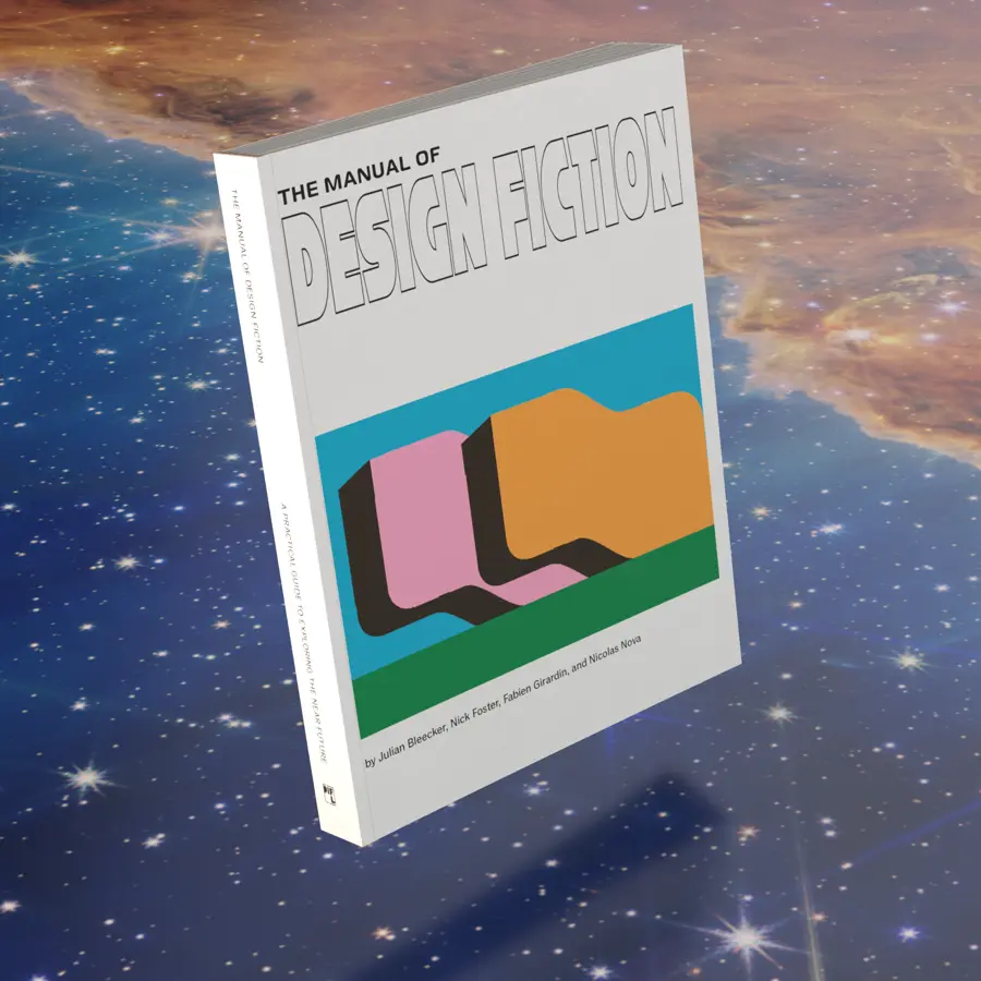 A photo from or of the book The Manual of Design Fiction (Softcover) by Julian Bleecker