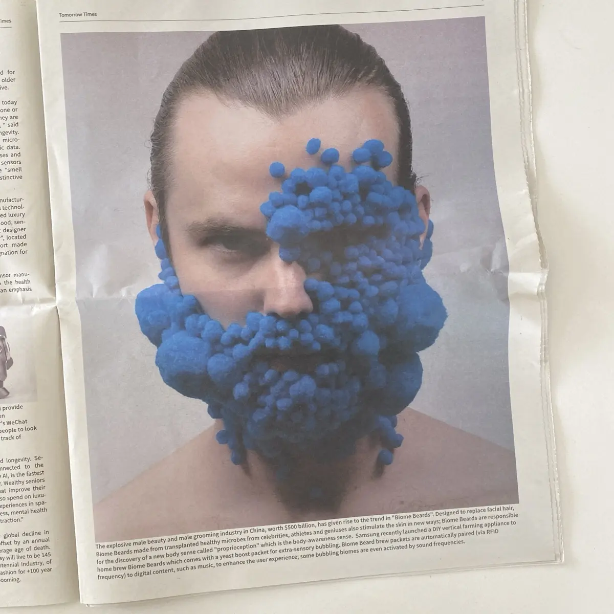 A photo from the Design Fiction newspaper The Tomorrow Times