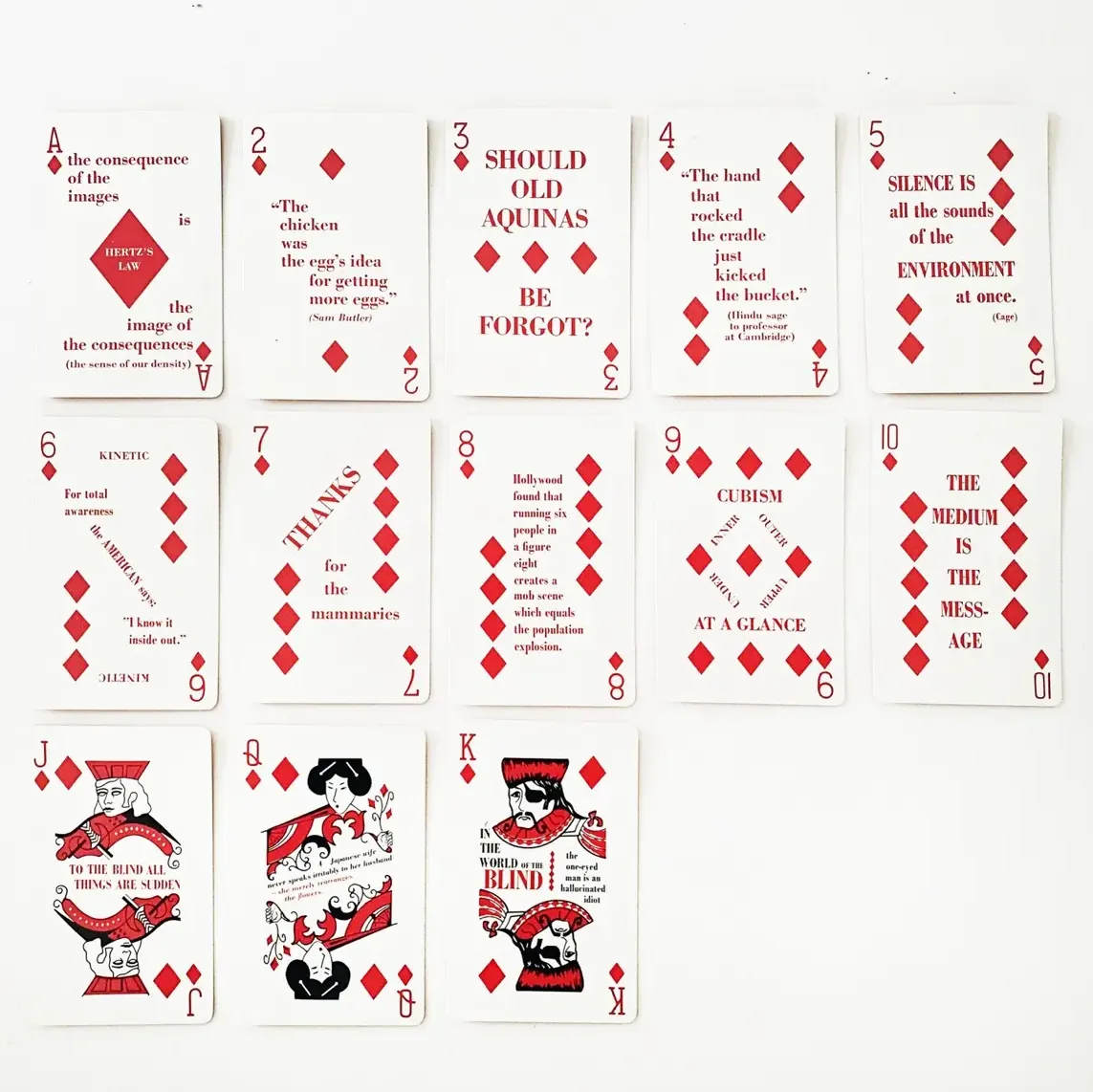 The suit of Diamonds for Marshall McLuhan’s Distant Early Warning card deck