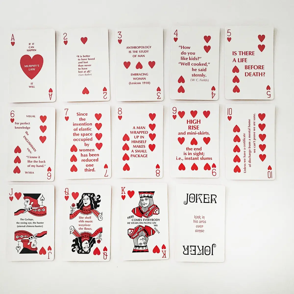 The suit of Hearts for Marshall McLuhan’s Distant Early Warning card deck