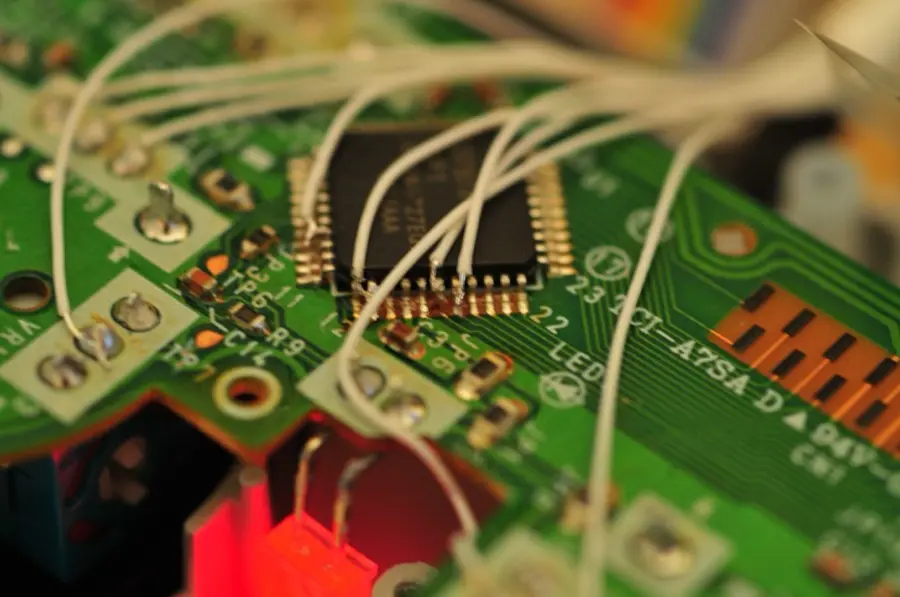 Circuit image of interior of a Playstation Controller