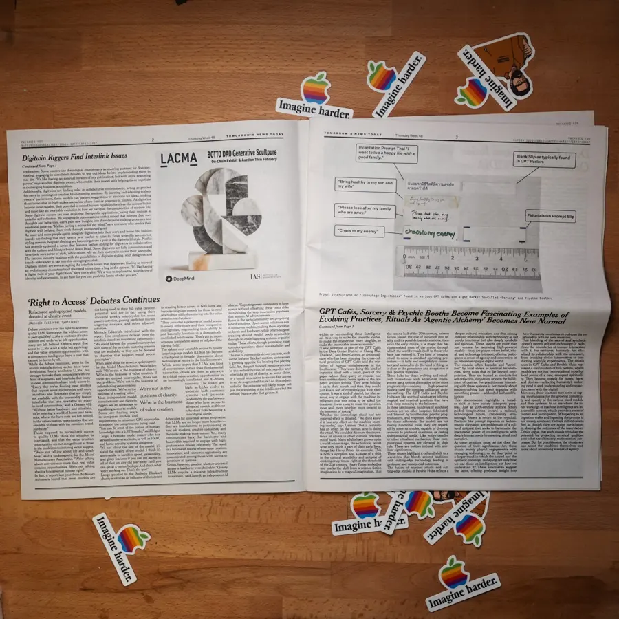 Image from the Near Future Laboratory project A Newspaper from an Artificially Intelligent (Near) Future