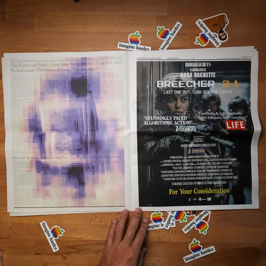 Image from the Near Future Laboratory project A Newspaper from an Artificially Intelligent (Near) Future