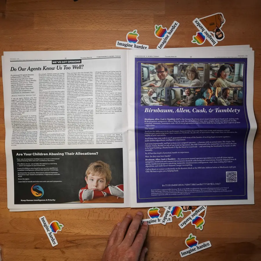 Image from the Near Future Laboratory project A Newspaper from an Artificially Intelligent (Near) Future