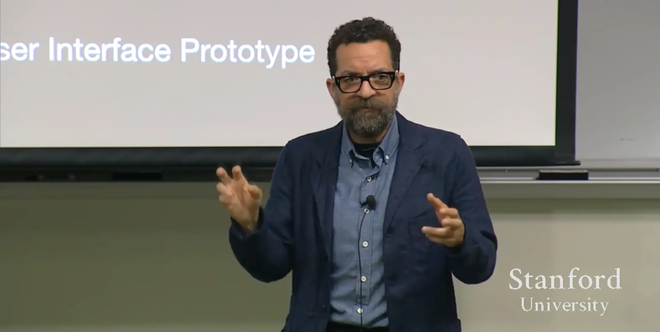 Julian Bleecker lecturing at Stanford University