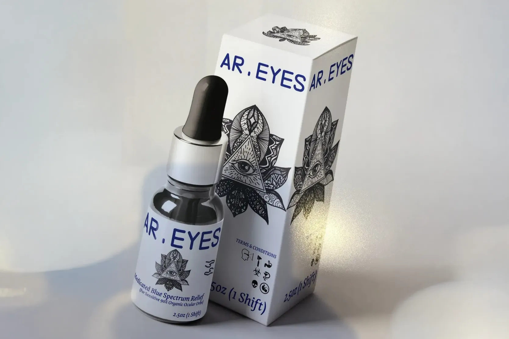 Design Fiction product eyedrops for irritation from Augmented Reality